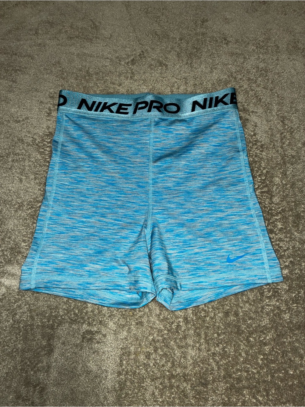 Nike Pro Heathered Light Blue Compression Shorts